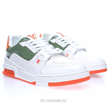 Louis Vuitton LV Trainer "White Green Orange" 1ABFAU-2 Sneakers
