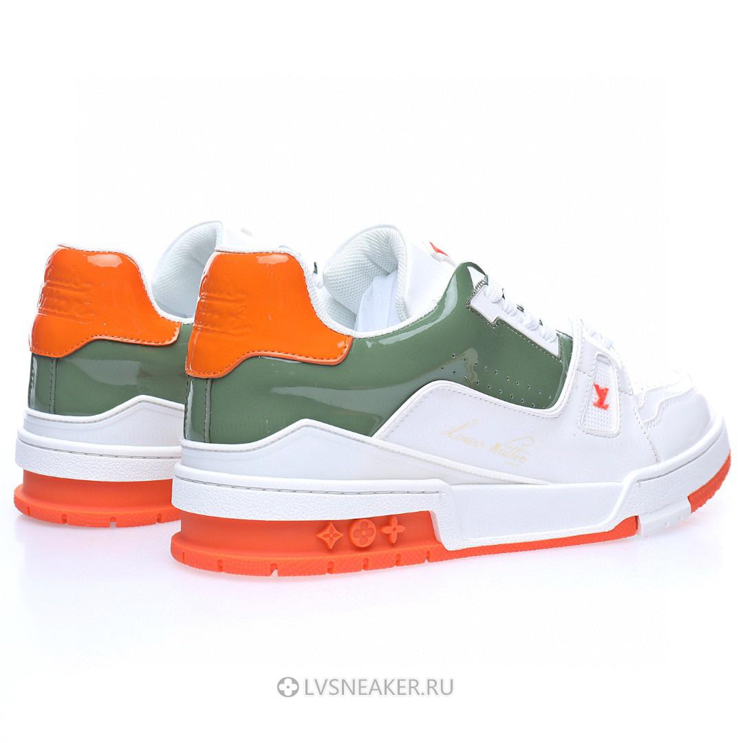 Louis Vuitton LV Trainer "White Green Orange" 1ABFAU-2 Sneakers
