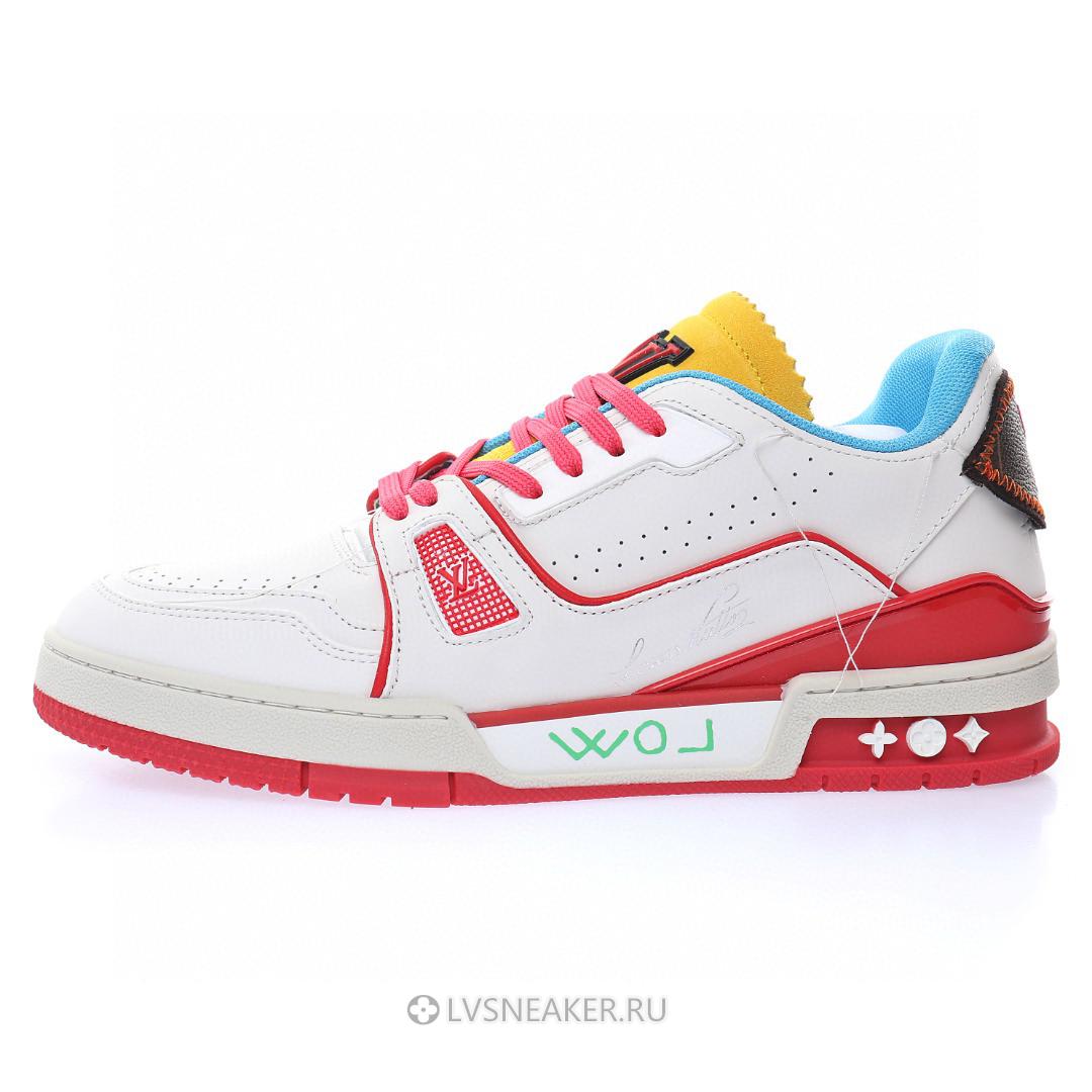 Louis Vuitton LV Trainer "Upcycled White Blue Yellow for Japan" 1A9DAQ-2 Sneakers