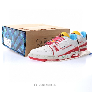 Louis Vuitton LV Trainer "Upcycled White Blue Yellow for Japan" 1A9DAQ-2 Sneakers