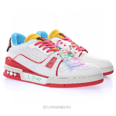 Louis Vuitton LV Trainer "Upcycled White Blue Yellow for Japan" 1A9DAQ-2 Sneakers