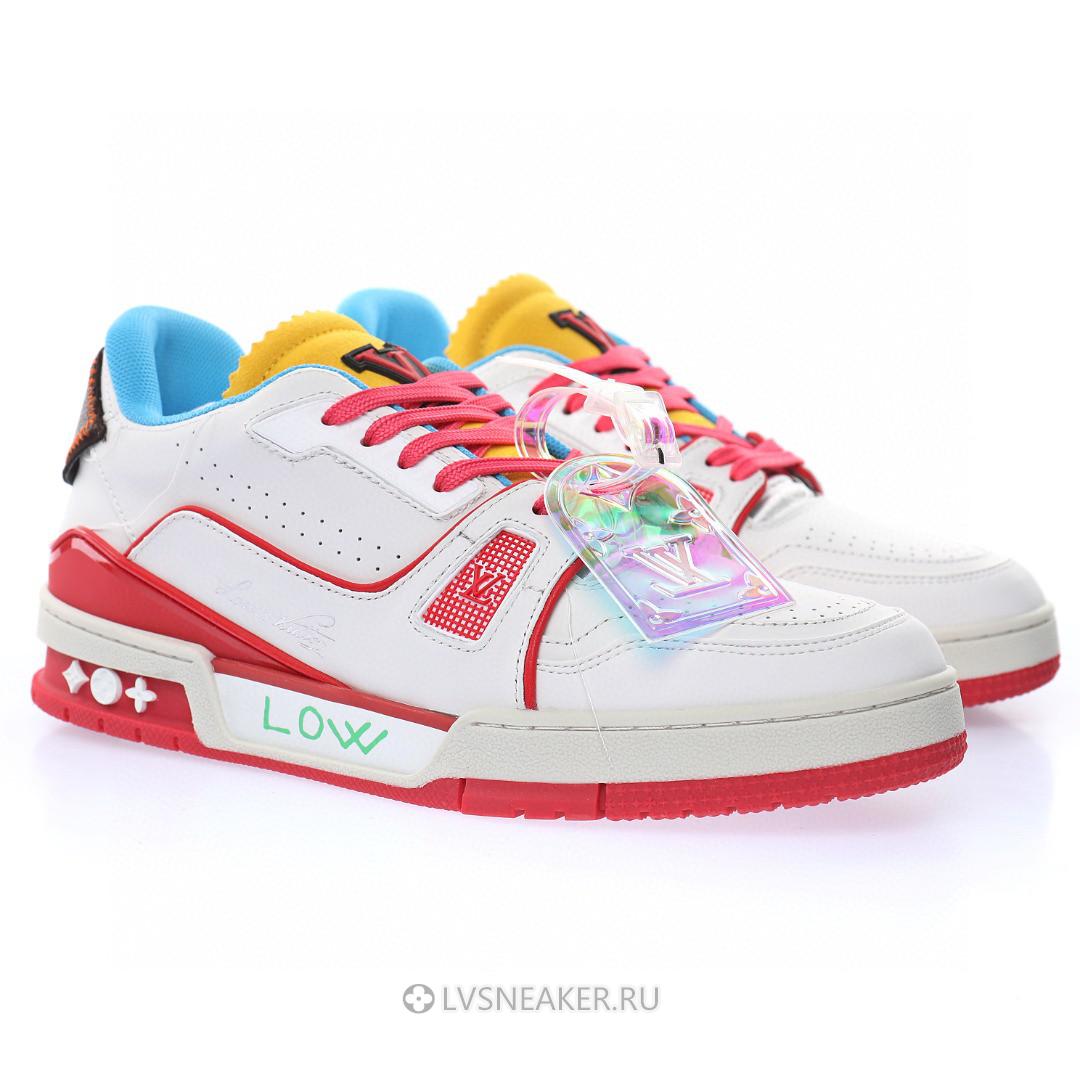 Louis Vuitton LV Trainer "Upcycled White Blue Yellow for Japan" 1A9DAQ-2 Sneakers