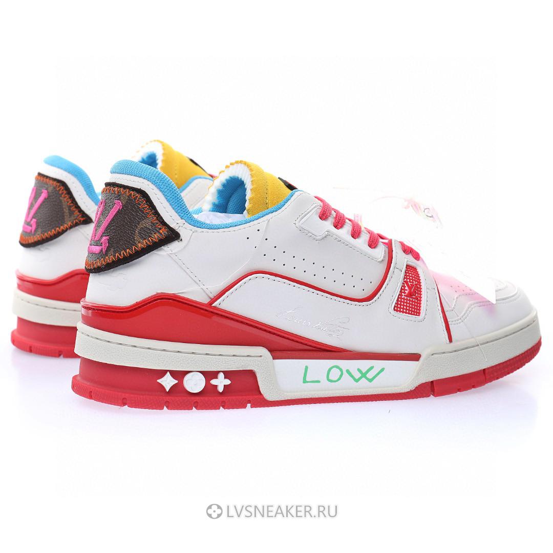 Louis Vuitton LV Trainer "Upcycled White Blue Yellow for Japan" 1A9DAQ-2 Sneakers