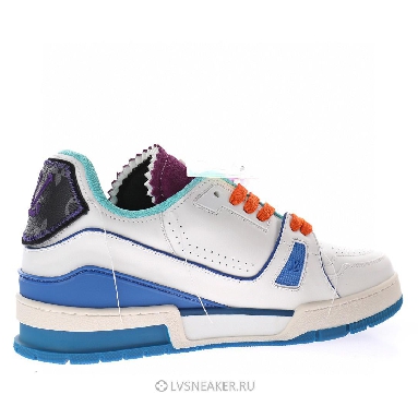 Louis Vuitton LV Trainer "Upcycled White Green Purple for Japan" 1A9D75-2 Sneakers
