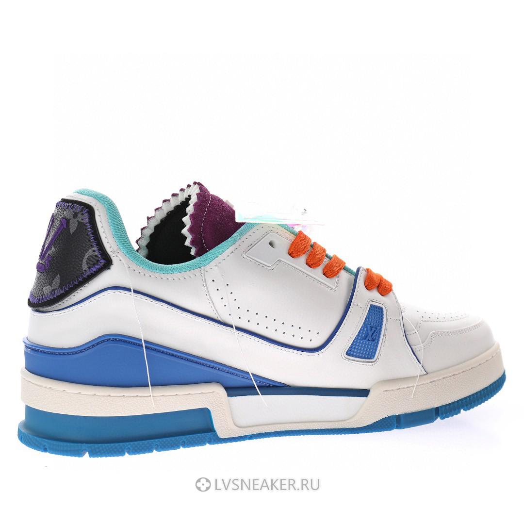 Louis Vuitton LV Trainer "Upcycled White Green Purple for Japan" 1A9D75-2 Sneakers