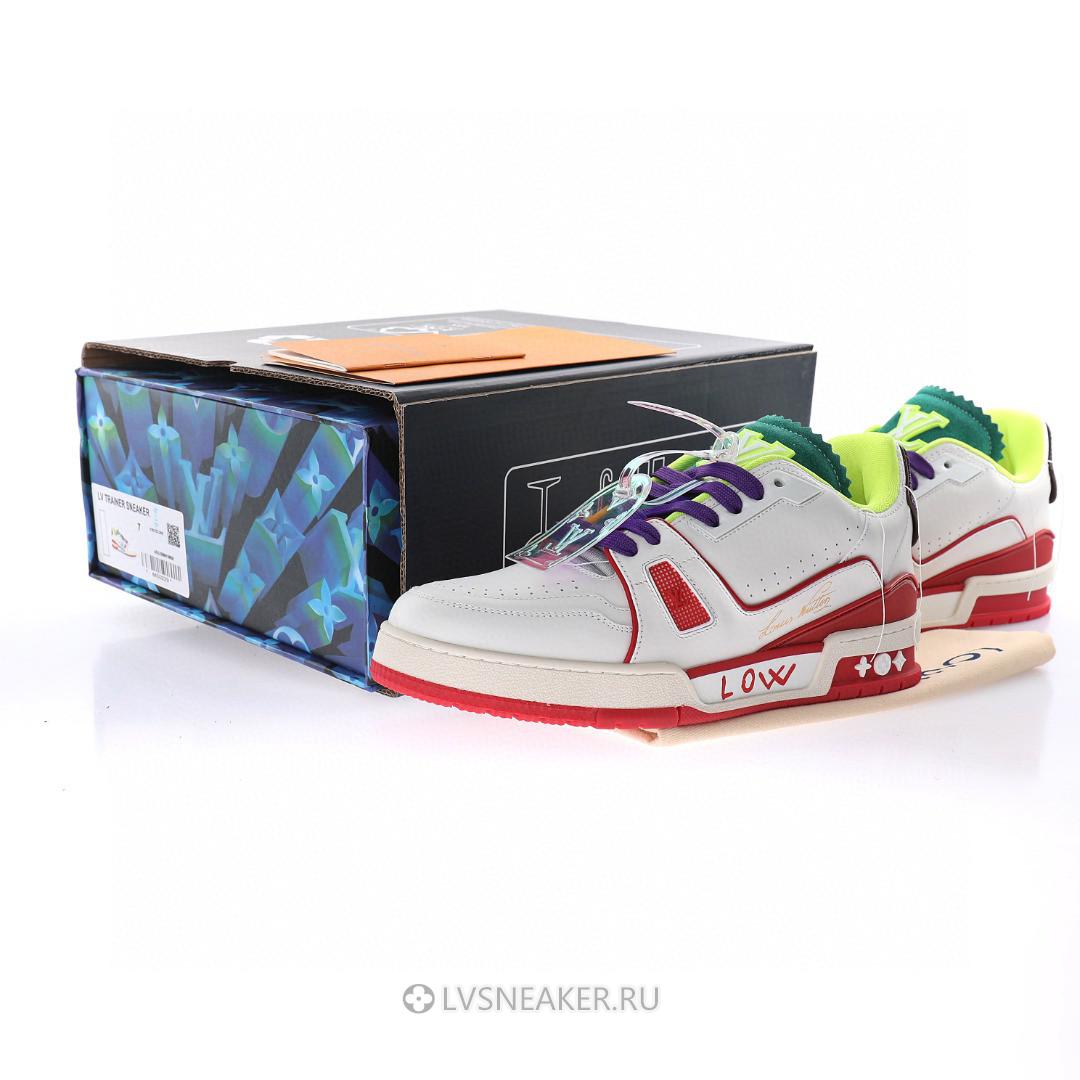 Louis Vuitton LV Trainer "Upcycled White Turquoise for China" 1A9D9N Sneakers
