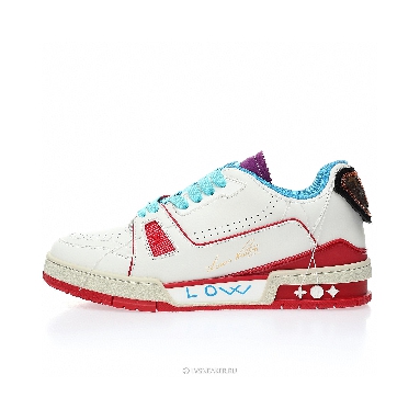 Louis Vuitton LV Trainer "Upcycled White Blue Purple for China" 1A9DAQ Sneakers