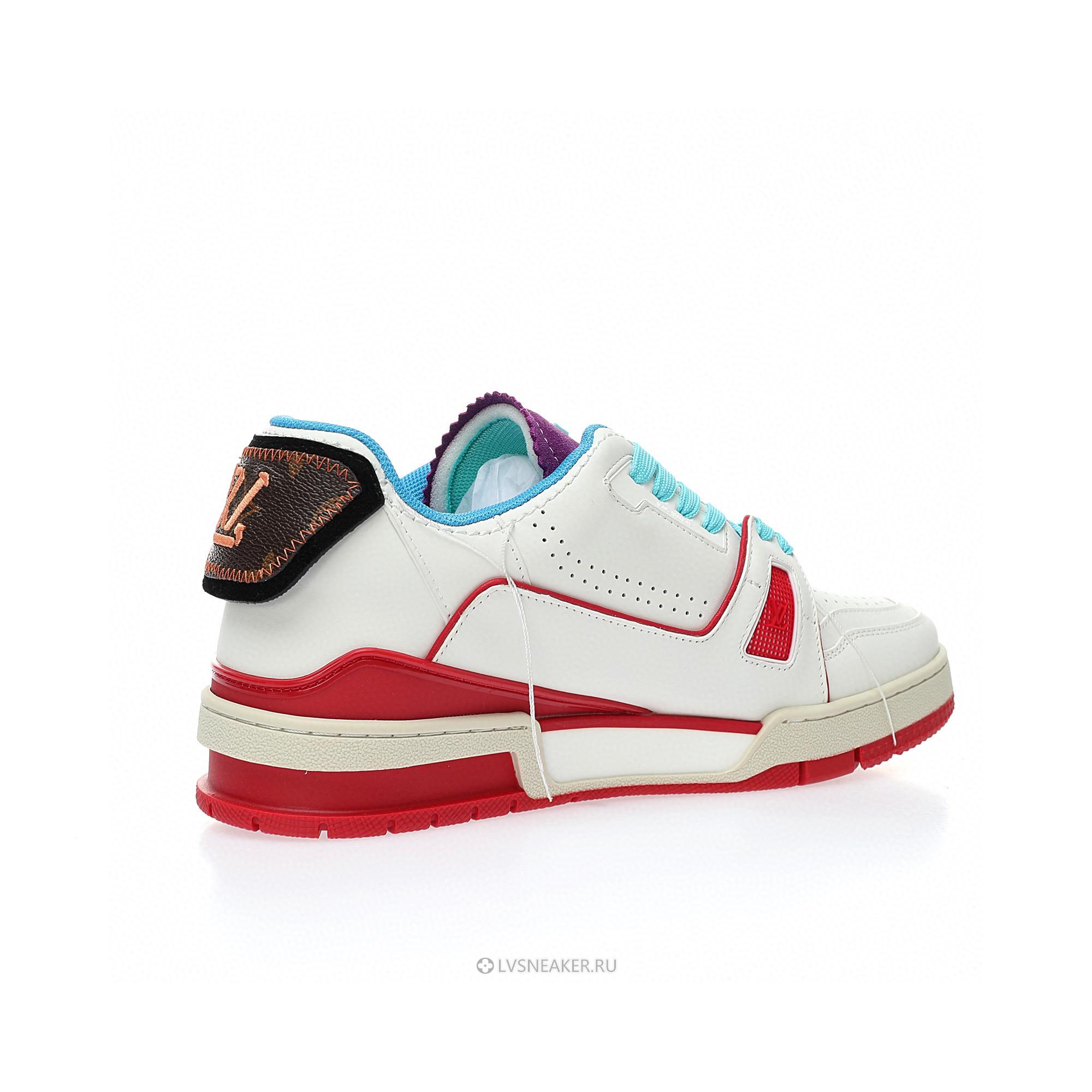 Louis Vuitton LV Trainer "Upcycled White Blue Purple for China" 1A9DAQ Sneakers