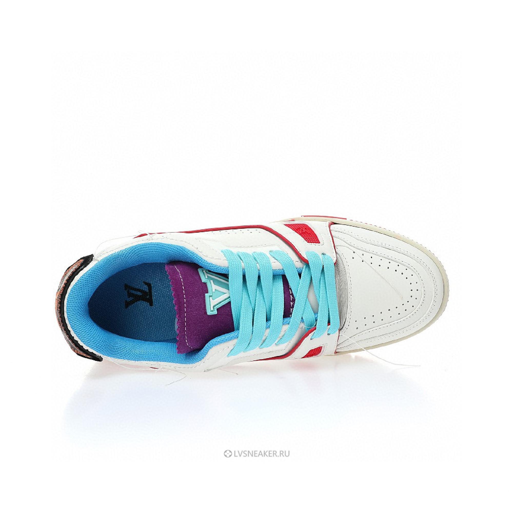 Louis Vuitton LV Trainer "Upcycled White Blue Purple for China" 1A9DAQ Sneakers
