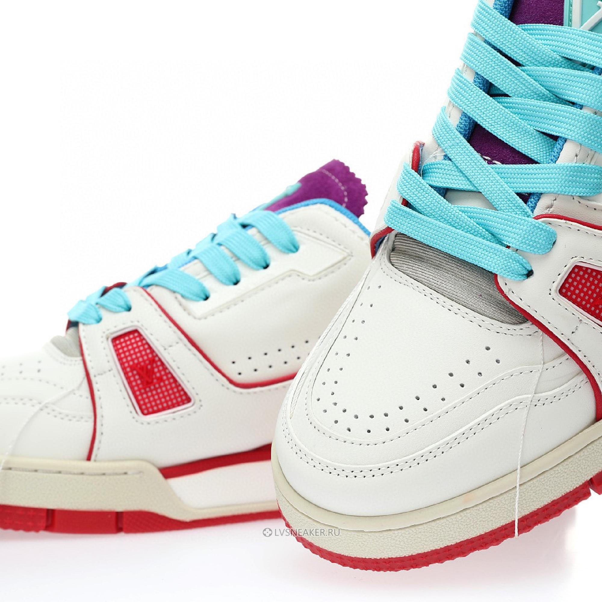 Louis Vuitton LV Trainer "Upcycled White Blue Purple for China" 1A9DAQ Sneakers