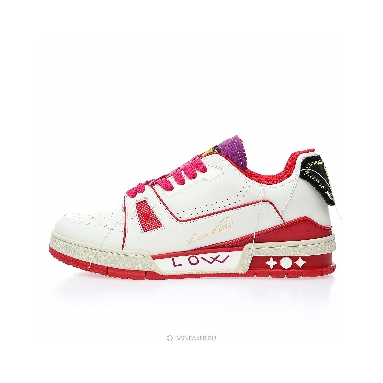 Louis Vuitton LV Trainer "Upcycled White Red Purple for Sydney" 1A9DA5 Sneakers