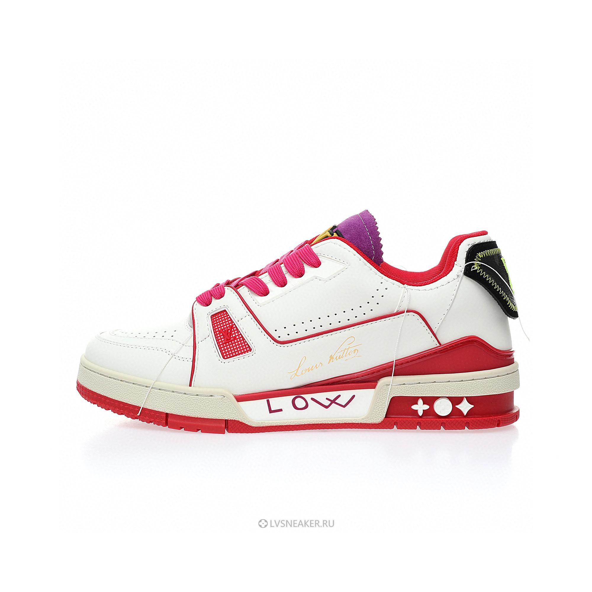 Louis Vuitton LV Trainer "Upcycled White Red Purple for Sydney" 1A9DA5 Sneakers
