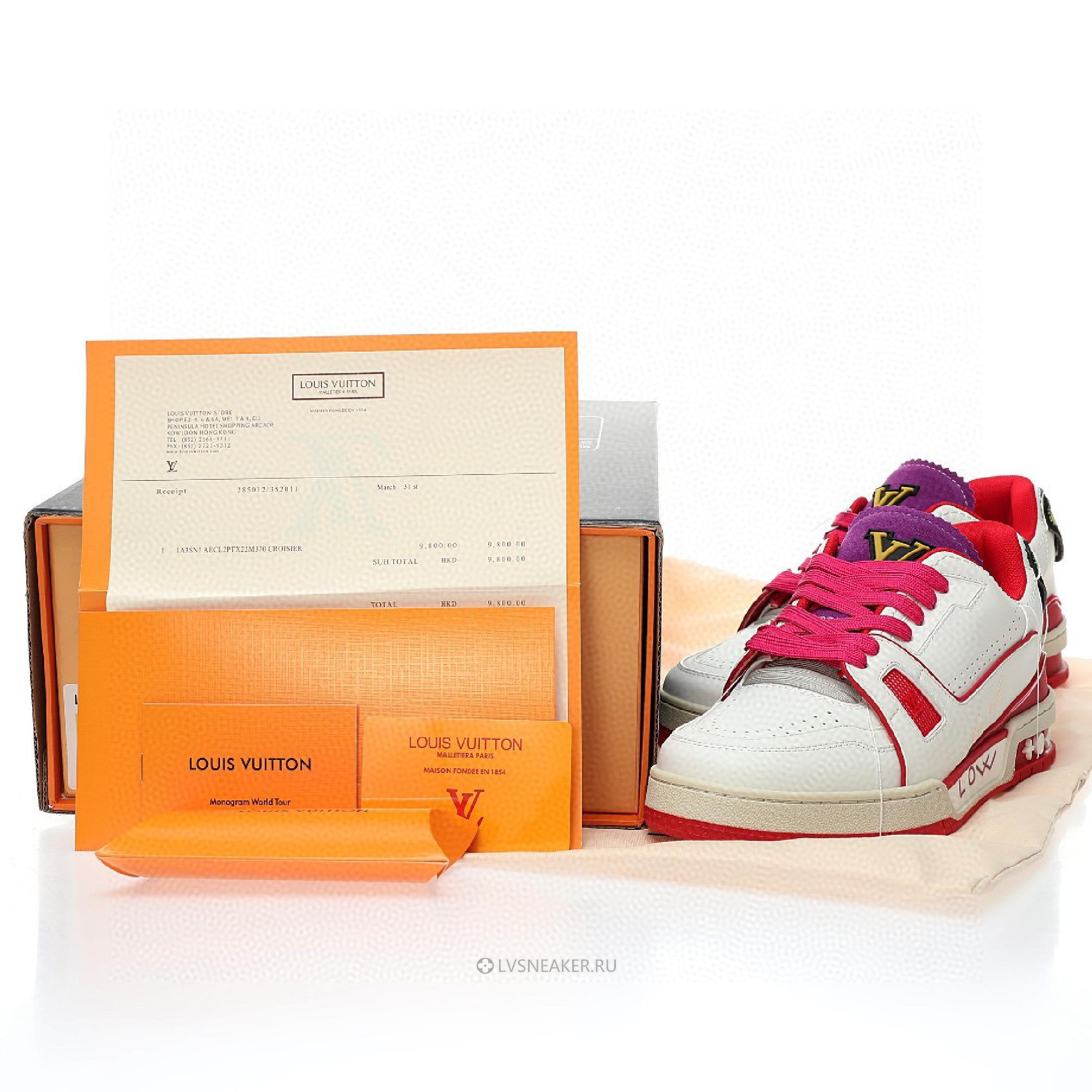 Louis Vuitton LV Trainer "Upcycled White Red Purple for Sydney" 1A9DA5 Sneakers