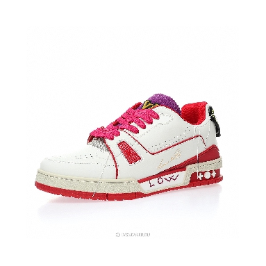 Louis Vuitton LV Trainer "Upcycled White Red Purple for Sydney" 1A9DA5 Sneakers