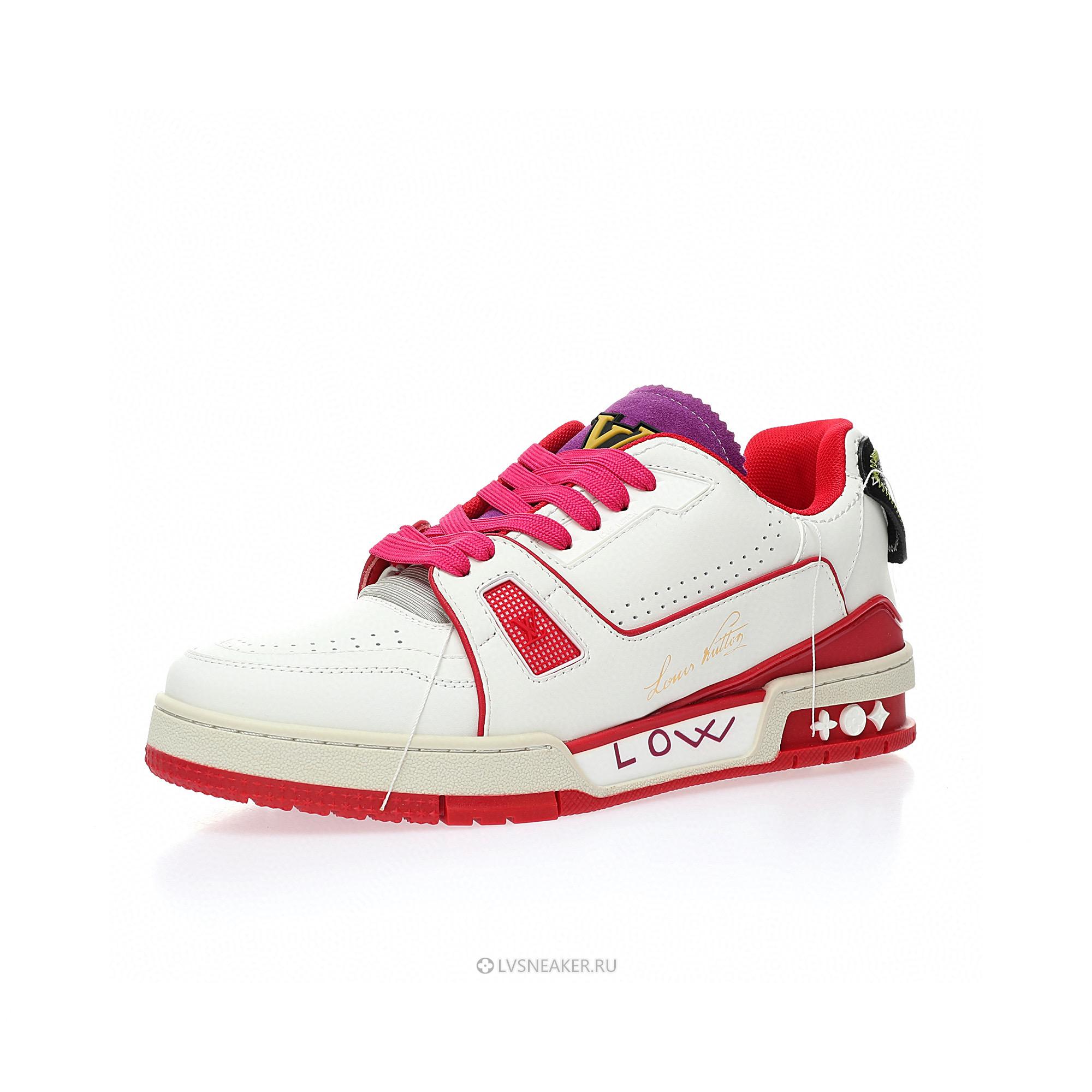 Louis Vuitton LV Trainer "Upcycled White Red Purple for Sydney" 1A9DA5 Sneakers