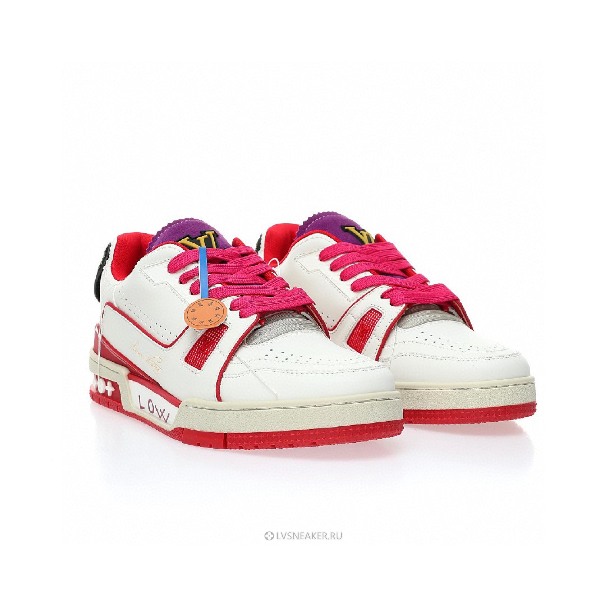 Louis Vuitton LV Trainer "Upcycled White Red Purple for Sydney" 1A9DA5 Sneakers