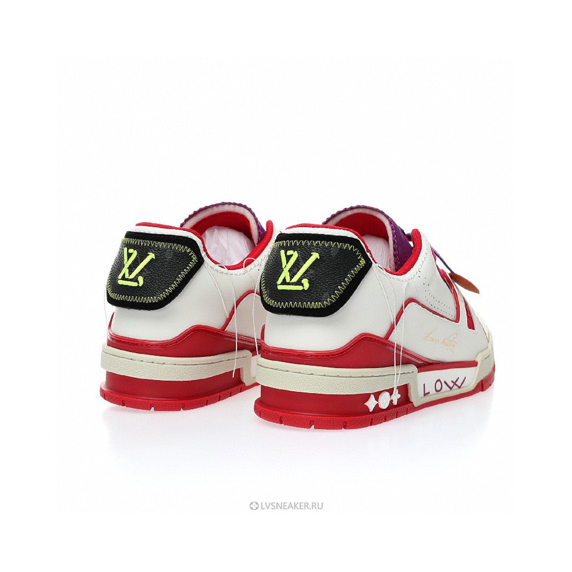 Louis Vuitton LV Trainer "Upcycled White Red Purple for Sydney" 1A9DA5 Sneakers
