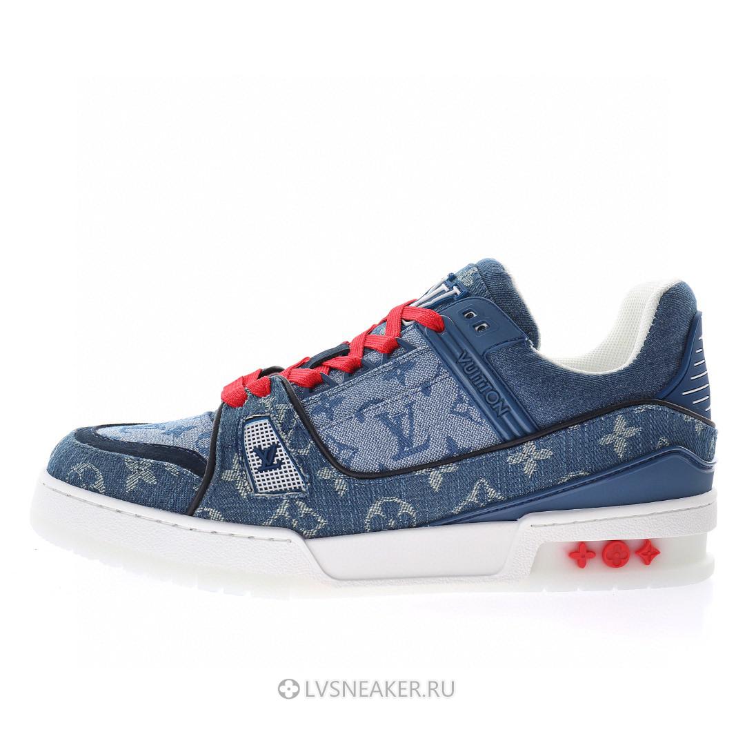 Louis Vuitton LV Trainer "China Exclusive Denim Blue Red" 1A8TSK Sneakers