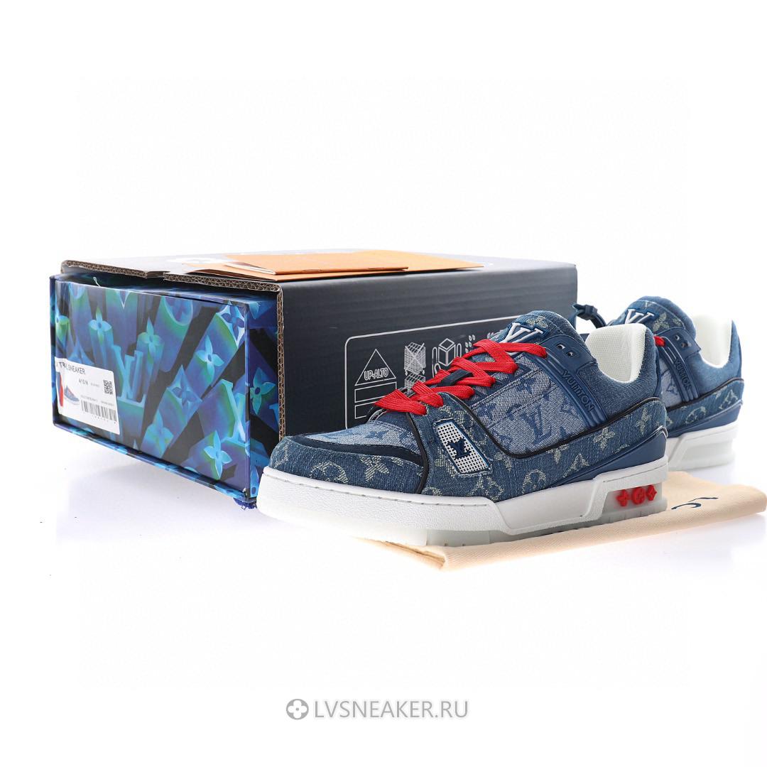 Louis Vuitton LV Trainer "China Exclusive Denim Blue Red" 1A8TSK Sneakers