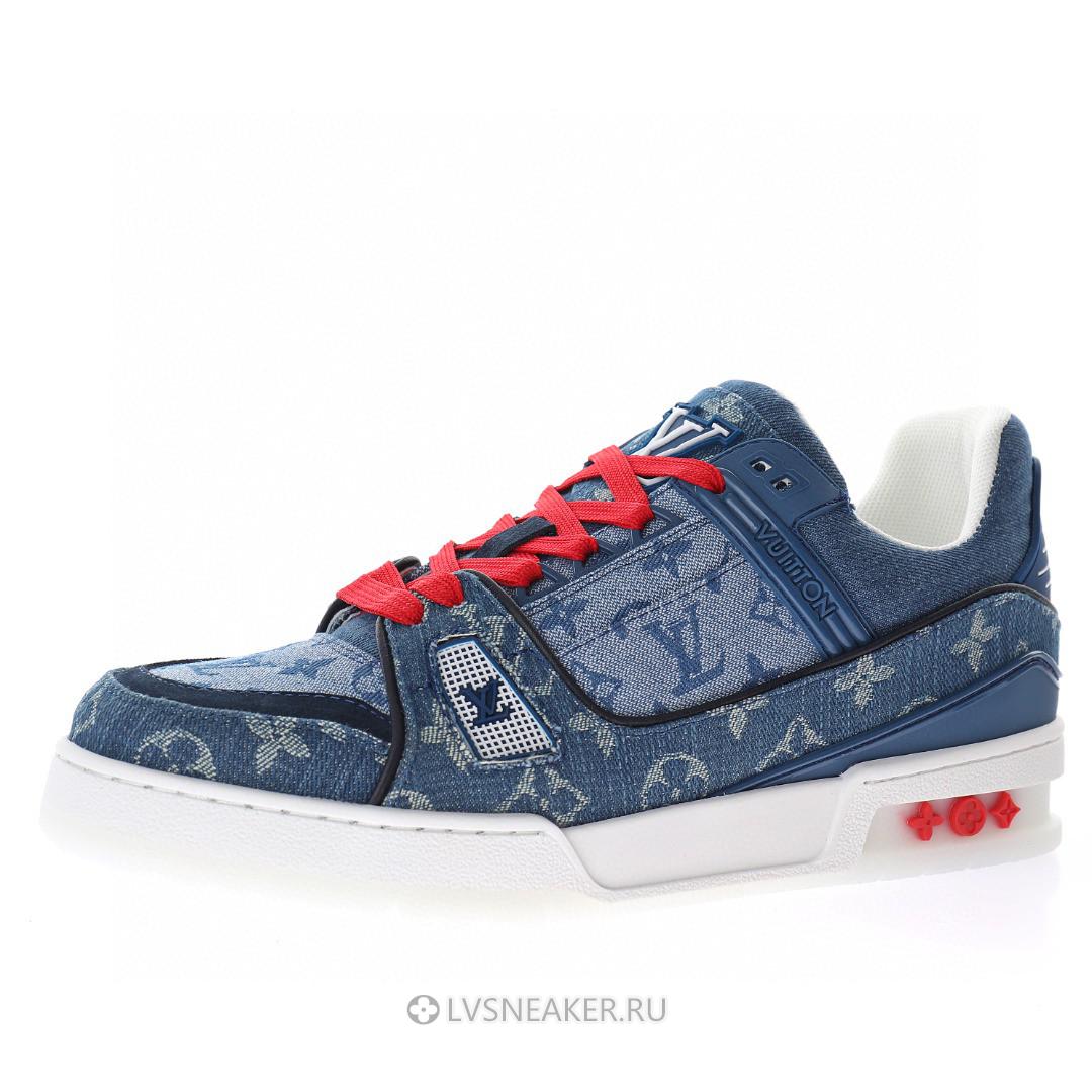 Louis Vuitton LV Trainer "China Exclusive Denim Blue Red" 1A8TSK Sneakers