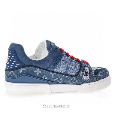 Louis Vuitton LV Trainer "China Exclusive Denim Blue Red" 1A8TSK Sneakers