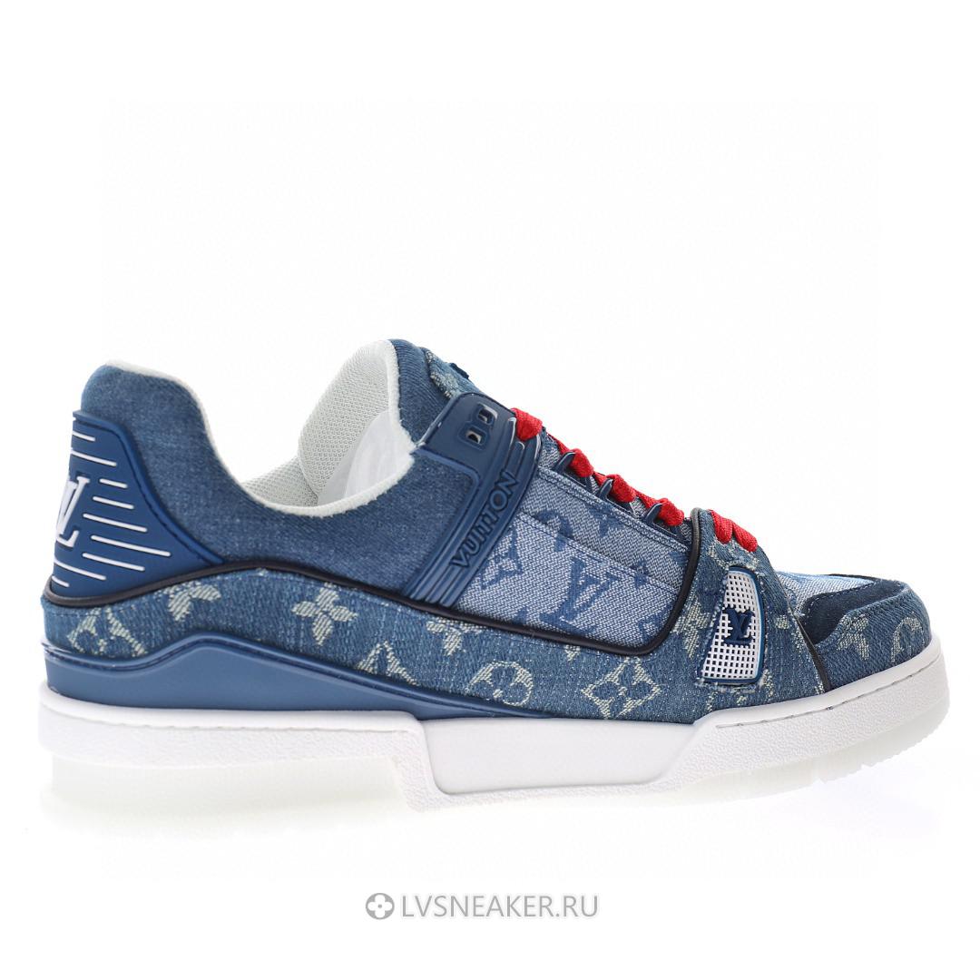 Louis Vuitton LV Trainer "China Exclusive Denim Blue Red" 1A8TSK Sneakers