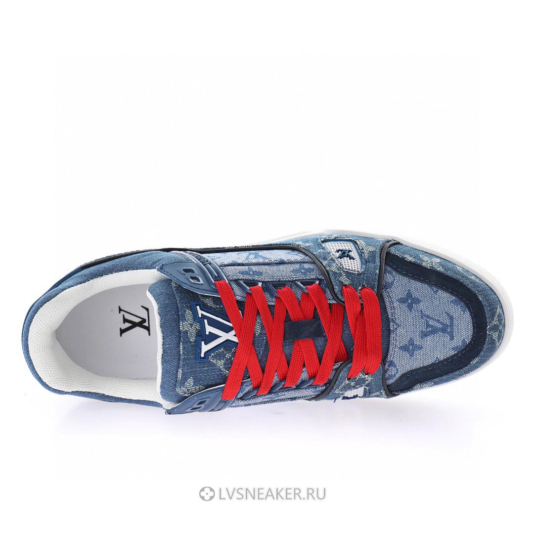 Louis Vuitton LV Trainer "China Exclusive Denim Blue Red" 1A8TSK Sneakers