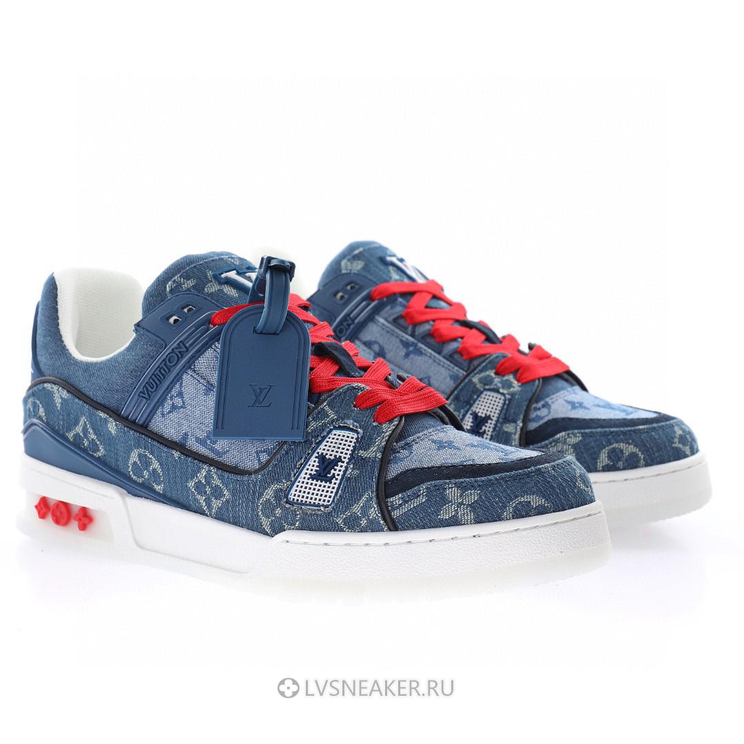 Louis Vuitton LV Trainer "China Exclusive Denim Blue Red" 1A8TSK Sneakers