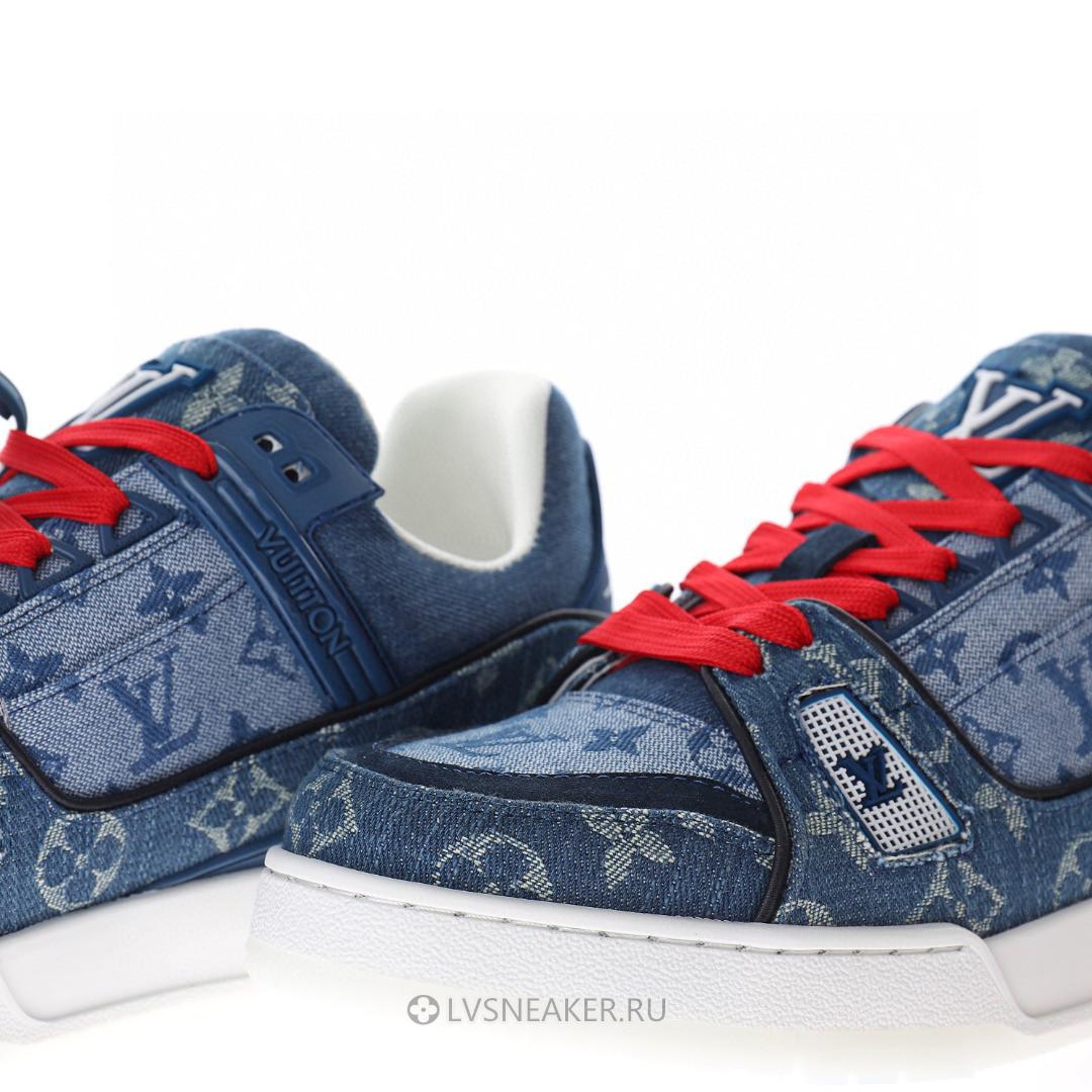 Louis Vuitton LV Trainer "China Exclusive Denim Blue Red" 1A8TSK Sneakers