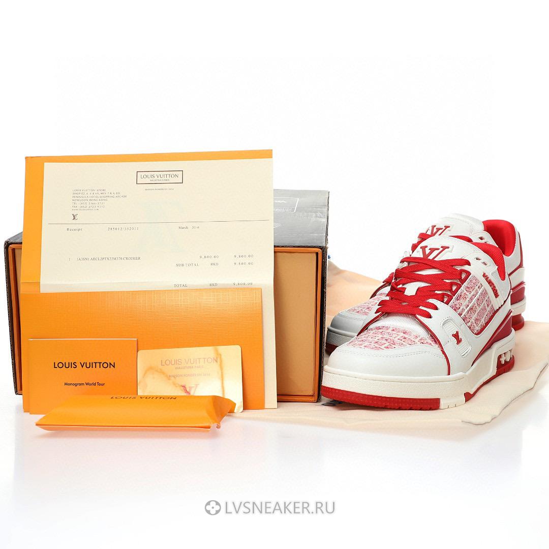Louis Vuitton LV x LADY PINK Trainer 350 "White Red" 1A9V5M Sneakers