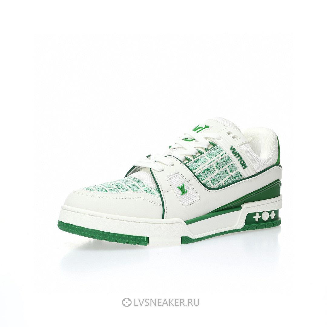 Louis Vuitton LV Trainer "White Green" 1A9V5M-2 Sneakers