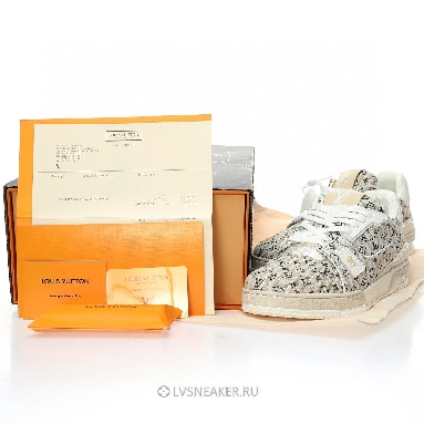 Louis Vuitton LV Trainer "Striped Mini Monogram - Beige" 1ABG0O Sneakers