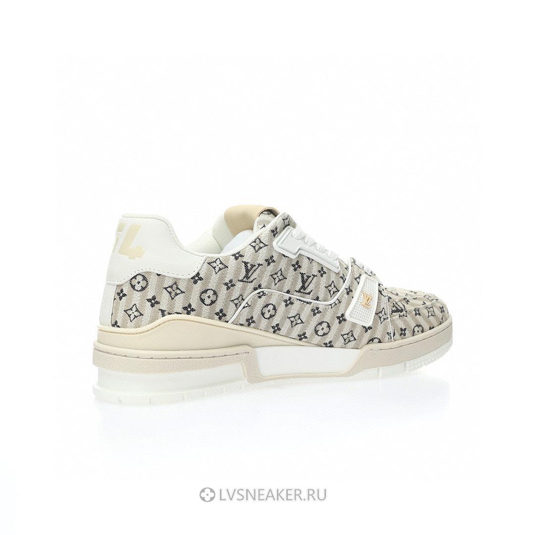Louis Vuitton LV Trainer "Striped Mini Monogram - Beige" 1ABG0O Sneakers
