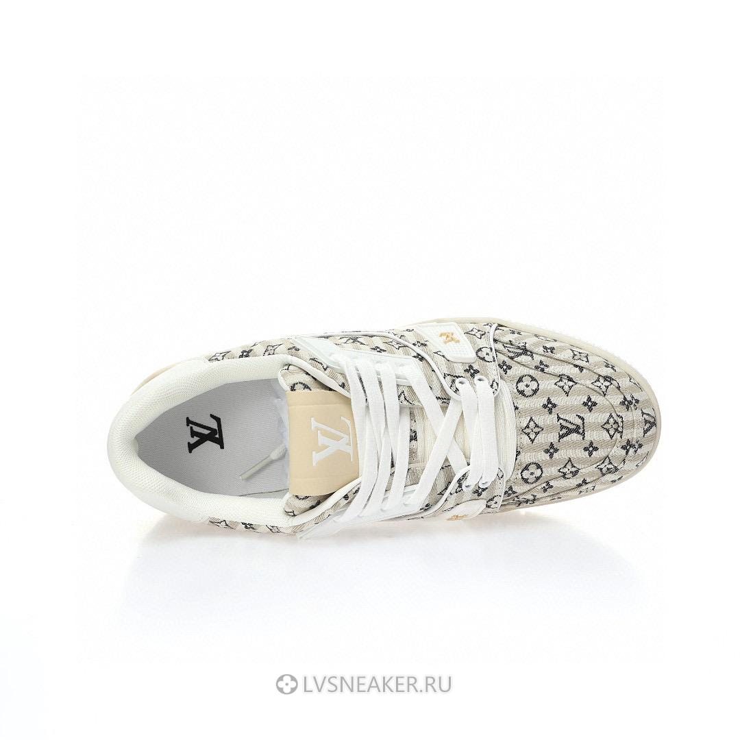 Louis Vuitton LV Trainer "Striped Mini Monogram - Beige" 1ABG0O Sneakers