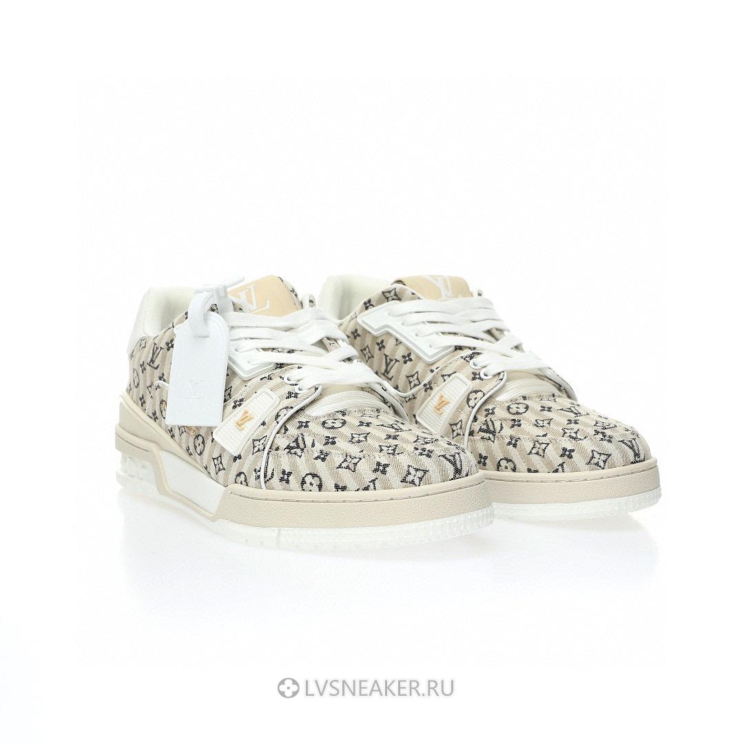 Louis Vuitton LV Trainer "Striped Mini Monogram - Beige" 1ABG0O Sneakers