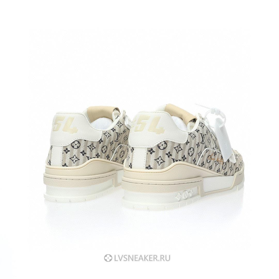 Louis Vuitton LV Trainer "Striped Mini Monogram - Beige" 1ABG0O Sneakers
