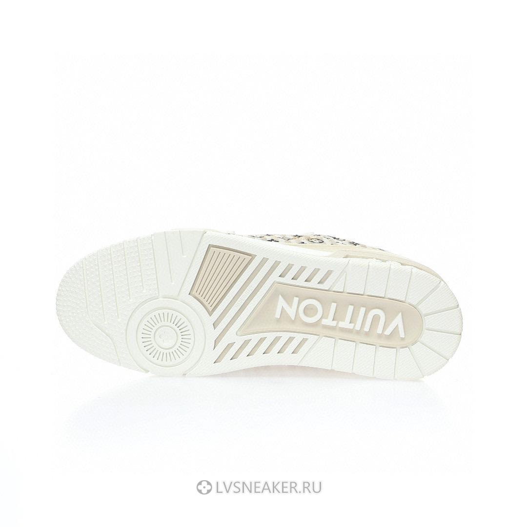 Louis Vuitton LV Trainer "Striped Mini Monogram - Beige" 1ABG0O Sneakers