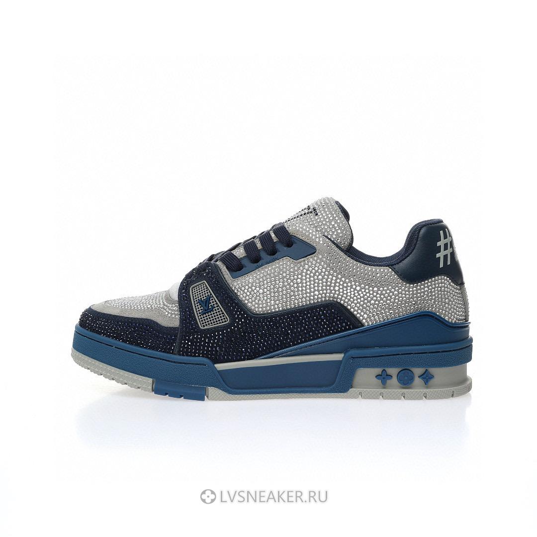Louis Vuitton LV Trainer "Marine Grey Crystal" 1AA6RB Sneakers