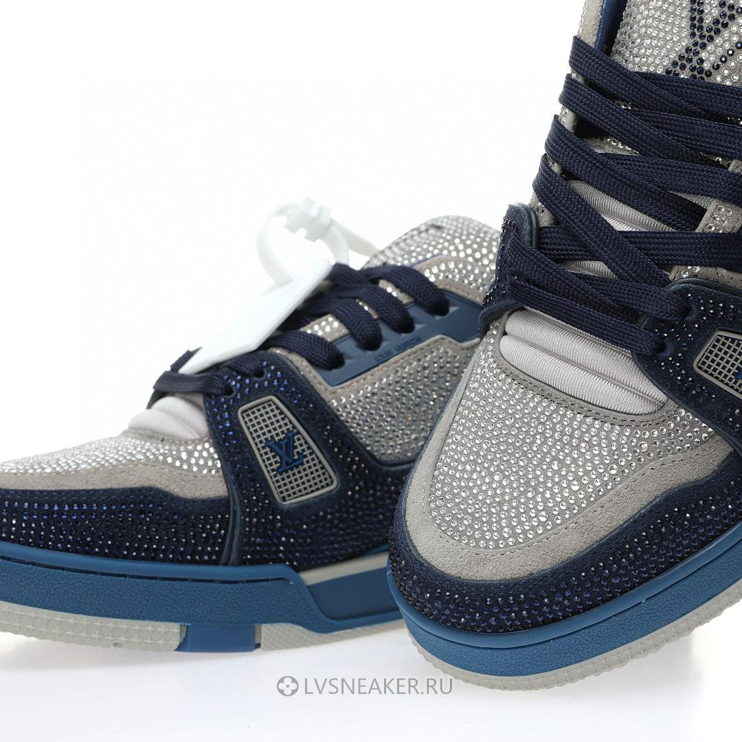 Louis Vuitton LV Trainer "Marine Grey Crystal" 1AA6RB Sneakers