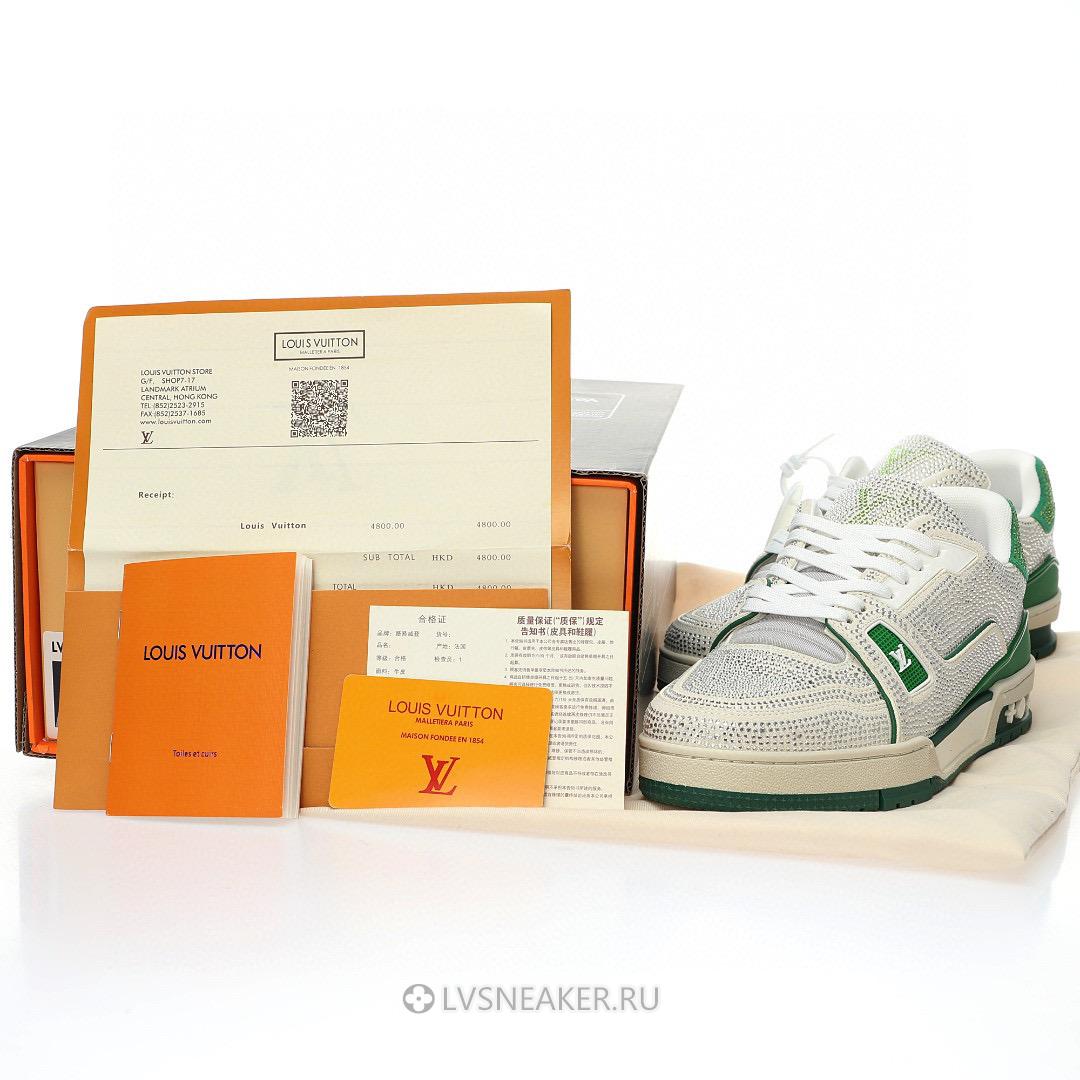 Louis Vuitton LV Trainer "Green Strass" 1AARLG Sneakers