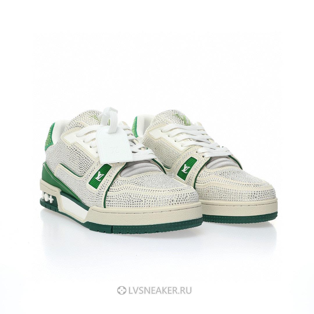 Louis Vuitton LV Trainer "Green Strass" 1AARLG Sneakers