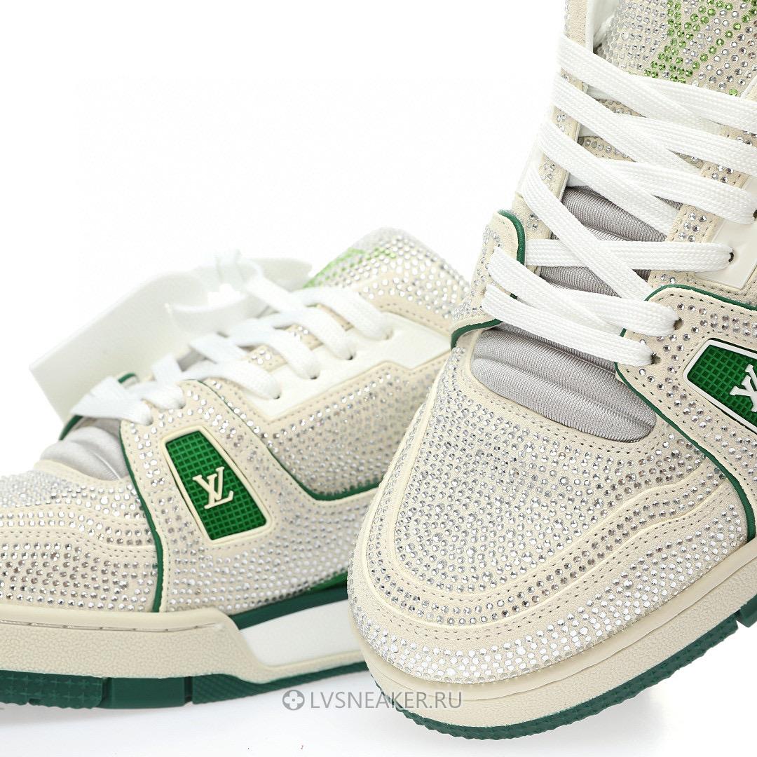 Louis Vuitton LV Trainer "Green Strass" 1AARLG Sneakers