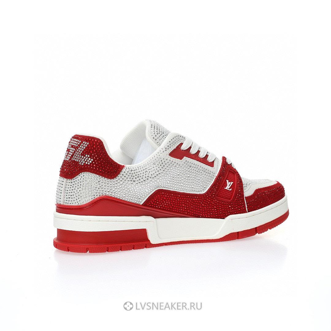 Louis Vuitton LV Trainer "Red Grey Crystal" 1AD5NS-2 Sneakers