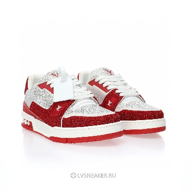 Louis Vuitton LV Trainer "Red Grey Crystal" 1AD5NS-2 Sneakers