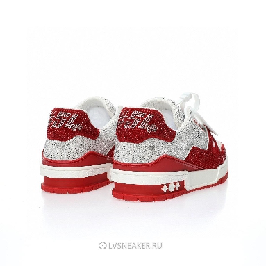 Louis Vuitton LV Trainer "Red Grey Crystal" 1AD5NS-2 Sneakers