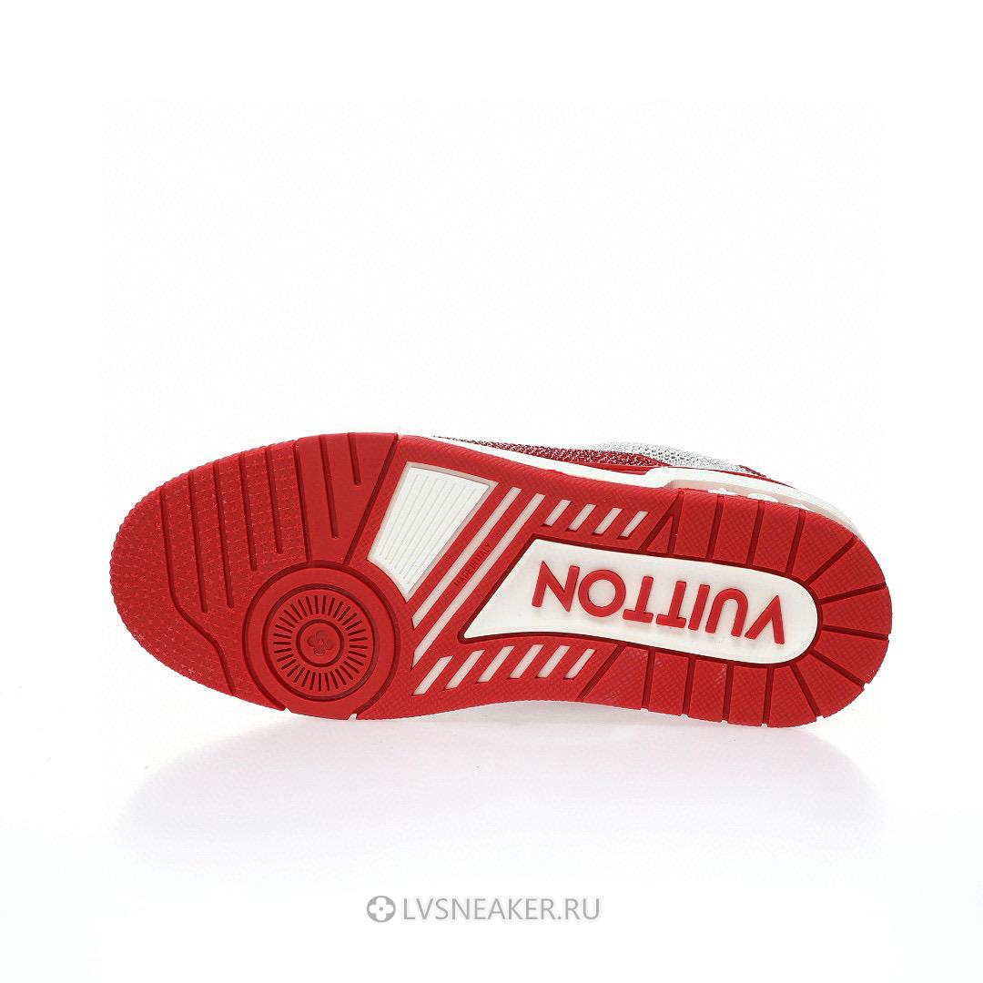 Louis Vuitton LV Trainer "Red Grey Crystal" 1AD5NS-2 Sneakers