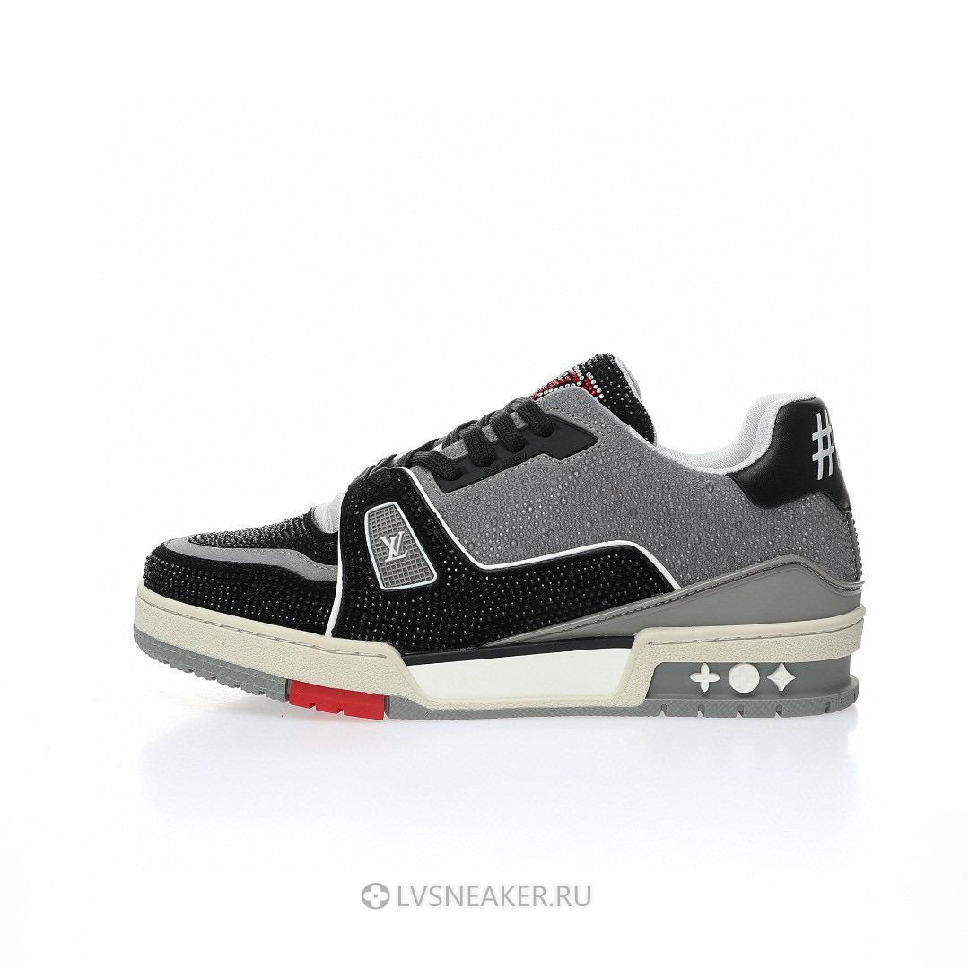 Louis Vuitton LV Trainer "Black Grey Crystal" 1AA6PV Sneakers