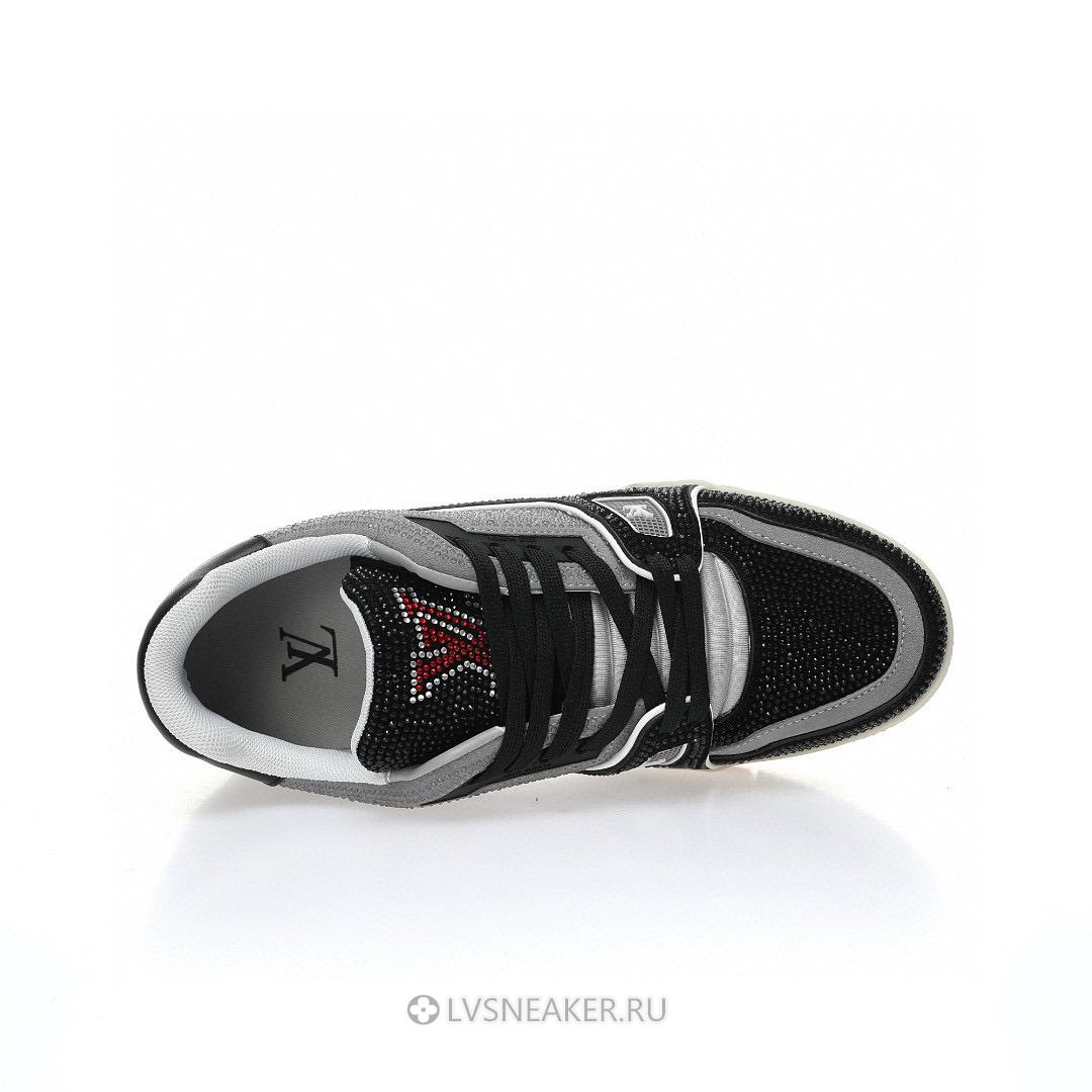 Louis Vuitton LV Trainer "Black Grey Crystal" 1AA6PV Sneakers