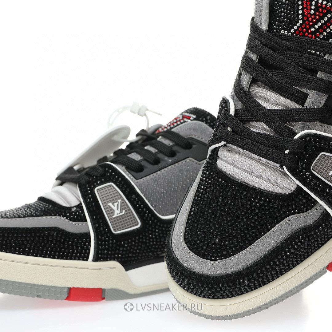 Louis Vuitton LV Trainer "Black Grey Crystal" 1AA6PV Sneakers