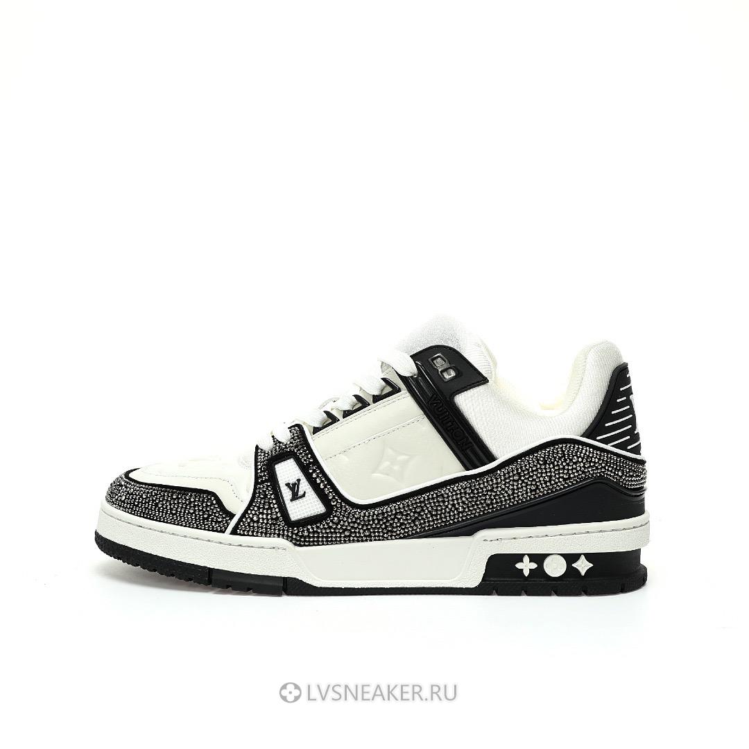 Louis Vuitton LV Trainer "Black White Swarovski" 1ABM08 Sneakers
